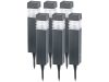 LED solar lamp that can be inserted into the ground, black 6 garden lamps with twilight sensor 