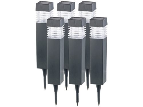 LED solar lamp that can be inserted into the ground, black 6 garden lamps with twilight sensor 