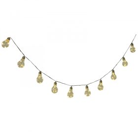   Napelemes kerti fényfüzér villanykörte izzókkal 20 LED meleg fényű, 2 darabos készlet, 20 izzó, vízálló, 3,8 m/db