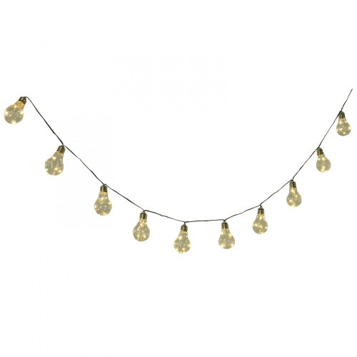 Solar garden string lights with light bulbs, 20 LED warm light, set of 2, 20 bulbs, waterproof, 3.8 m/pc