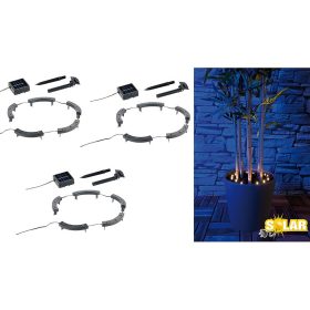   Napelemes körfény virágok számára 3 darab, 15 LED szürkületérzékelő IP44 