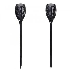   Napelemes kerti lámpa 2 db láng hatású lámpa 51 LED vízálló műanyag Ø12x78 cm