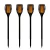Solar garden lamp, set of 4 lamps, 6-8 hour operating time, waterproof plastic, black