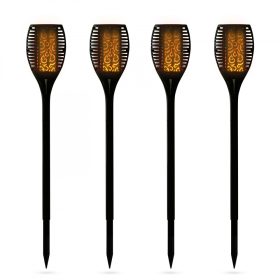   Napelemes kerti lámpa 4 db lámpa szett 6-8 órás üzemidő vízálló műanyag fekete