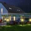 Solar garden lamp, set of 4 lamps, 6-8 hour operating time, waterproof plastic, black