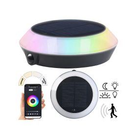   Okos Napelemes kültéri lámpa mozgásérzékelős intelligens lámpa 90 lm állítható Smart RGB CCT LED-ek, PIR, Bluetooth, App