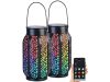 Smart Metal Solar Lamp Set of 2 Decorative Smart Solar Lamp with APP, Bluetooth, IP44