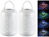 Outdoor solar lamp 2-piece set solar lamp with RGB and white LEDs and twilight sensor, IP44