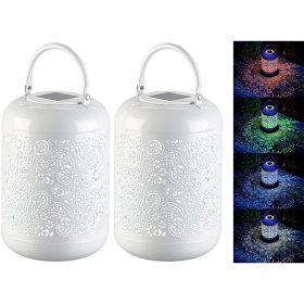   Kültéri napelemes lámpa 2 darabos szett szolár lámpa RGB és fehér LED-ekkel és alkonyérzékelővel, IP44