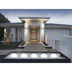   Napelemes kültéri lámpa 5 meleg fehér félgömb szolár lámpa szürkületérzékelővel IP44