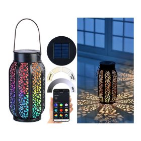   Intelligens fém napelemes lámpa dekoratív okos szolár lámpa alkalmazással, Bluetooth, IP44