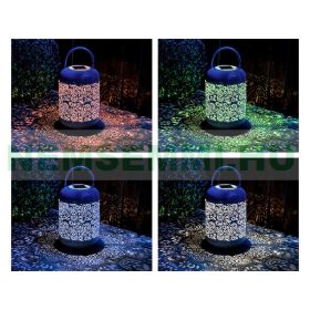   Kültéri napelemes lámpa RGB és fehér LED-ekkel és alkonyérzékelővel, IP44