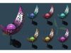Solar outdoor lamp moon-shaped solar lamp with RGB LED color-changing half-moon twilight sensor