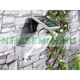   Napelemes LED reflektor alumíniumból PIR érzékelővel, 10 W, 1000 lm, IP44