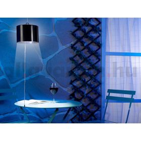   Napelemes LED függőlámpa kültéri használatra 17x12,5 cm fekete szolár lámpa