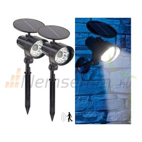   Napelemes LED reflektor 2 darabos szett 12 PIR LED mozgásérzékelővel 1W, 80 lumen IP44