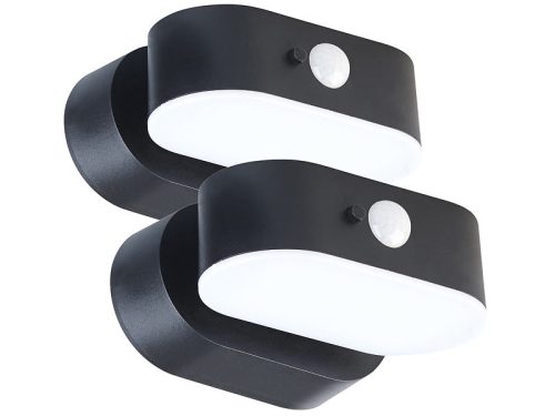 Solar LED outdoor floodlight 2 pcs 200 lm wireless PIR motion sensor solar lamp IP44