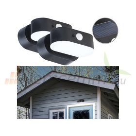   Napelemes LED kültéri reflektor 2 db 200 lm vezeték nélküli PIR mozgásérzékelő szolár lámpa IP44