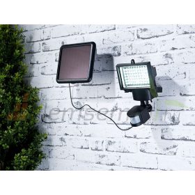   COB-LED Napelemes fali reflektor PIR mozgásérzékelővel, 12 wattos, 600 lumen IP44