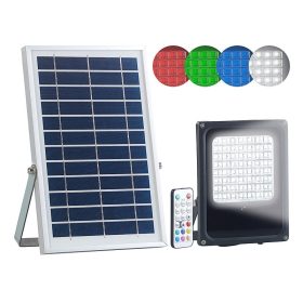  Napelemes LED reflektor kültéri, RGBW, 30 watt, távirányítóval és időzítővel