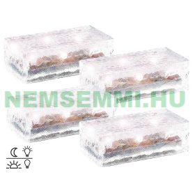 Szolár LED-es térkő 4 db fényérzékelővel 19x10x6 cm