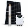 Napelemes öntöző szivattyú készlet 410W napelem, 300W mélykútszivattyú 1,7 m³/h 45 méter 