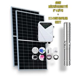  Napelemes öntöző szivattyú készlet 48V 400W búvárszivattyú 4 m³/h 50 méter emelés - 2 x 430W napelem - szolár szabályzó - öntözés mélykút szivattyúval és napenergiával!