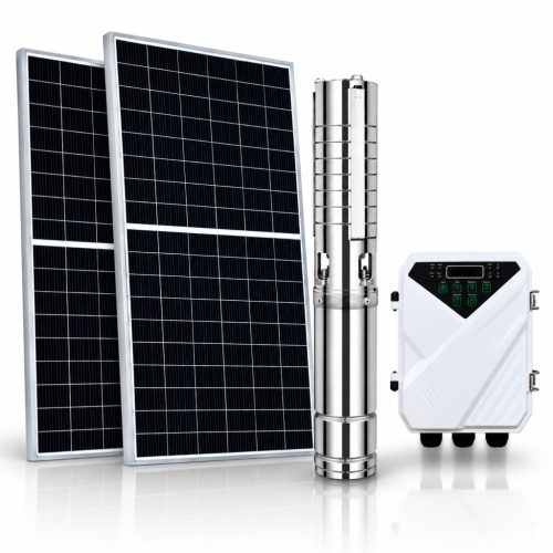 Napelemes öntöző szivattyú készlet 3 x 410W napelem, 600W mélykútszivattyú 4 m³/h 80 méter - szolár 