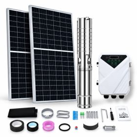 Napelemes öntöző szivattyú készlet 3 x 410W napelem, 600W mélykútszivattyú 4 m³/h 80 méter - szolár 