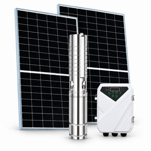 Napelemes öntöző szivattyú készlet 3 x 410W napelem, 7500W mélykútszivattyú 5,2 m³/h 67 méter