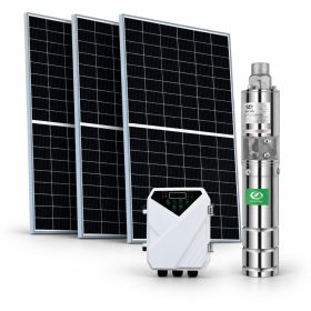 Napelemes öntöző szivattyú készlet 3x410W napelem, 750W mélykútszivattyú 2 m³/h 150 méter