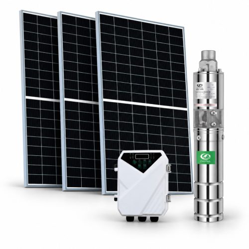 Napelemes öntöző szivattyú készlet 3x410W napelem, 750W mélykútszivattyú 2 m³/h 150 méter