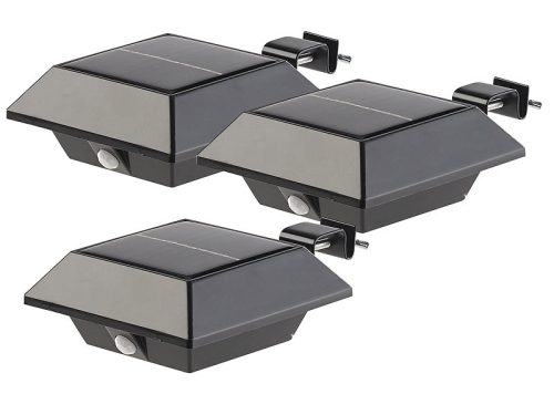  Solar LED spotlight 160 lm 2W PIR sensor black set of 3