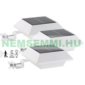   Napelemes LED reflektor 160 lm 2W PIR-érzékelő fehér 3-as készlet