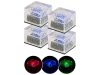 Solar RGB LED paving stone, glass block with 4 twilight sensors 7 x 5.4 x 7 cm
