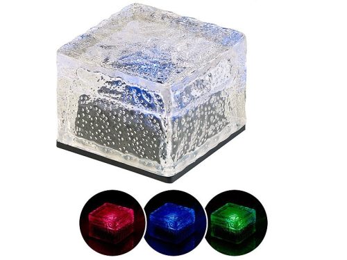 Napelemes RGB LED térkő szürkületérzékelővel, 7x5,4x7 cm IP44