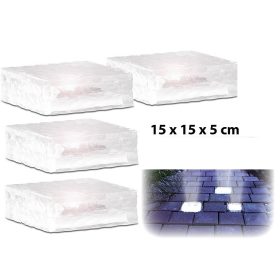   Napelemes LED üvegtégla fényérzékelővel 15 x 15 x 5 cm 4-es szett