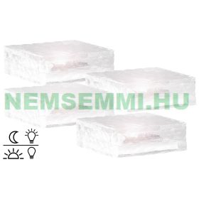   Napelemes LED üvegtégla fényérzékelővel 15 x 15 x 5 cm 4-es szett