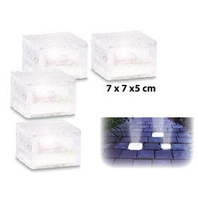   Napelemes LED-es térkő fényérzékelővel, 4 db-os szett 7x7x5 cm