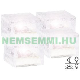   Napelemes LED-es térkő fényérzékelővel, 4 db-os szett 7x7x5 cm