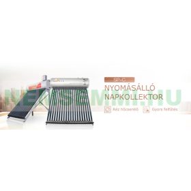   Napkollektor 150 l hőcserélős SP-C tartályos HMV kollektor - rézcsöves hőcserélő a tartályban  - így nyomásálló! Inox belső tartály