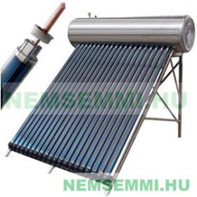   Napkollektor rendszer SP-H 200 literes nyomásálló külső-belső inox tartállyal 20 vákuumcsővel rozsdamentes acél kerettel