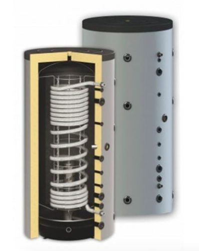 Puffer tartál 1 inox hőcserélővel 1000 literes tartály hőszigetelt.