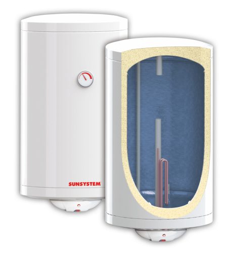 100 literes SunSystem melegvíz tároló villanybojler beépített 2kW fűtőbetéttel. Használati melegvíz