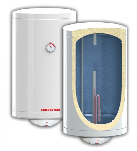 50 literes SunSystem melegvíz tároló bojler beépített 2kW fűtőbetéttel. Használati melegvíz t