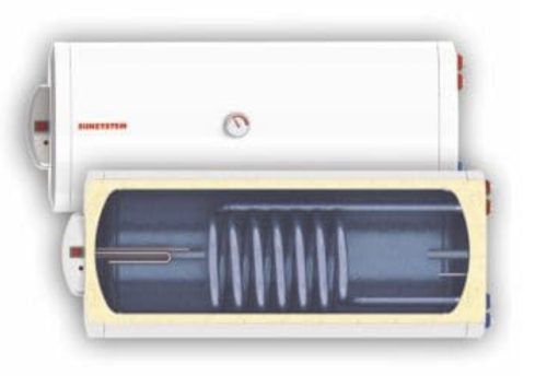 Horizontal 80 liter SunSystem hot water tank for 1 heat exchanger 800x460 solar collector Horizontal heat exchanger wall boiler MV type DHW 1.5kW