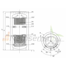   Puffertartály - 2 hőcserélővel 3000 literes tartály, SAROKBA IS HELYEZHETŐ, melegvíz tárolás céljára.