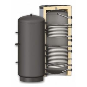 Fűtési puffer tároló - 2 hőcserélővel 300 literes tartály melegvíz tárolás céljára