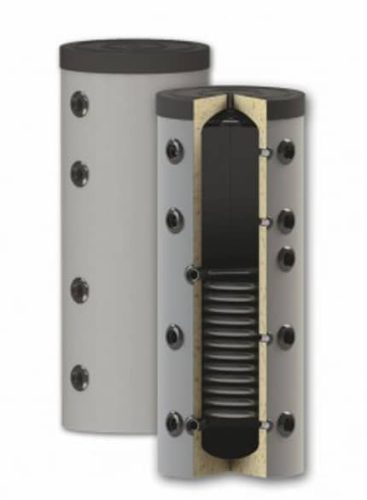 Heating narrow buffer tank - 1 thermally insulated 150 liter tank with a heat exchanger for hot water storage. Sunsystem PS1 150