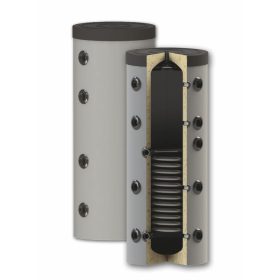 Fűtési keskeny puffer tártály - 1 hőcserélővel hőszigetelt 500 literes tartály melegvíz tárolás cél